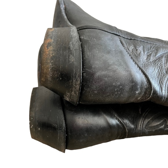 Nocona Mens Black Leather Cowboy Boots size 10 D 35956 - Picture 7 of 10